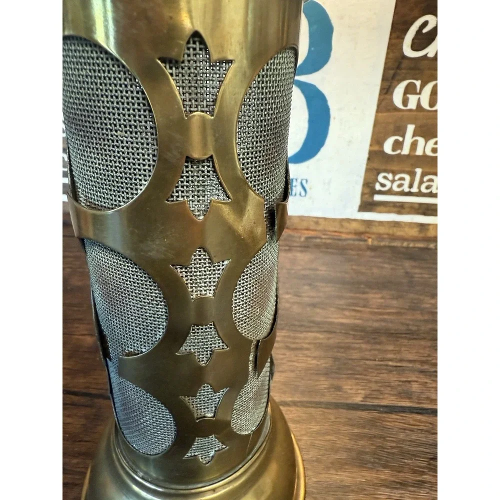 Vintage Brass Kerosene Lantern Hanging Mesh Patio Lamp Sherwoods Ltd